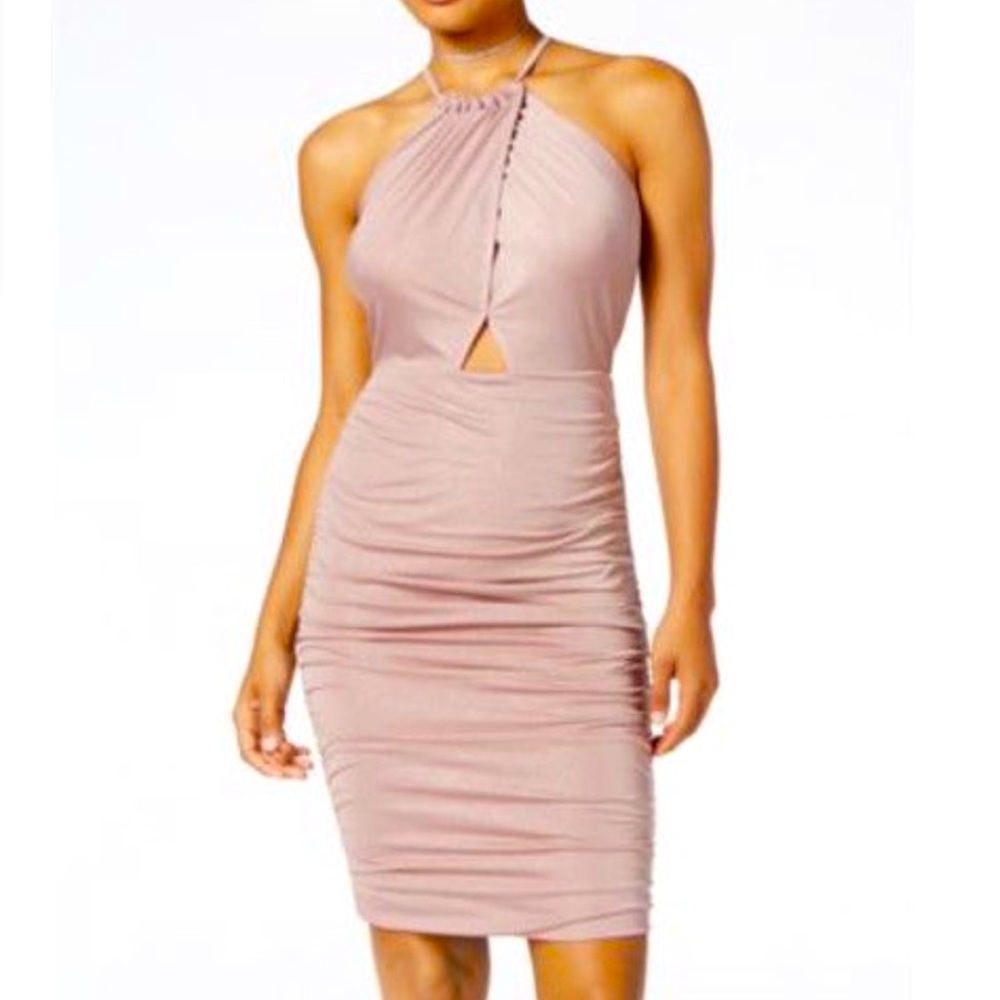 Body con Dress Purple Metallic XL racerback sexy booty cutout plus size prom